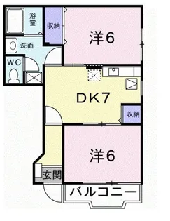 2DKの間取り画像