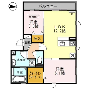 ヴィラージュNissin【2階】の間取り