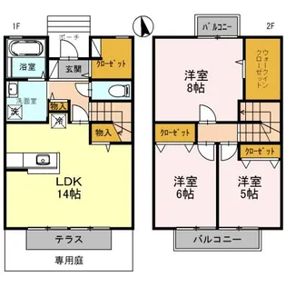 シティパルS【1階】の間取り