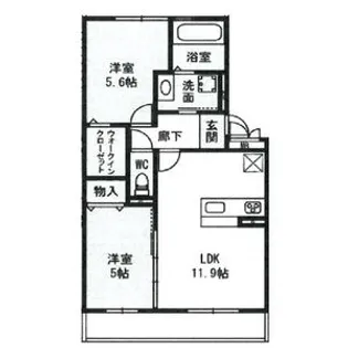 D-roomセピアコート鳳【2階】の間取り