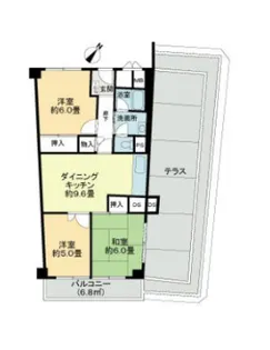 白鷺ビューハイツ【5階】の間取り