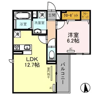 大阪府堺市北区百舌鳥梅北町5丁【アパート】の間取り