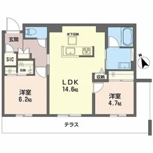シャーメゾンワイズベル【1階】の間取り