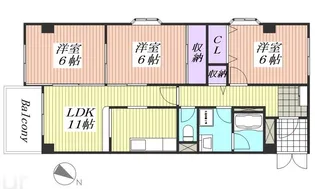 グレース中百舌鳥トキワ【4階】の間取り