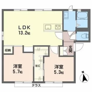 ロジュマンイズミB棟【1階】の間取り