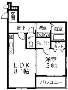 コロンバージュ三国ヶ丘【1階】の間取り
