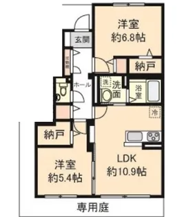 ハイムメゾン北長尾町【1階】の間取り