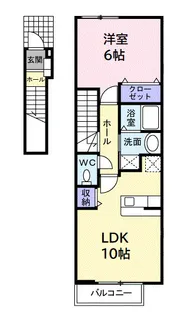 大阪府堺市中区福田【アパート】の間取り