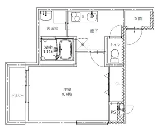 フジパレス鳳中町ノース【103号室】の間取り