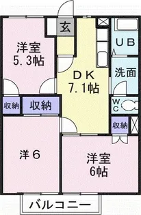 大阪府堺市西区上【アパート】の間取り