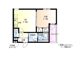 フジパレス深井清水町【1階】の間取り