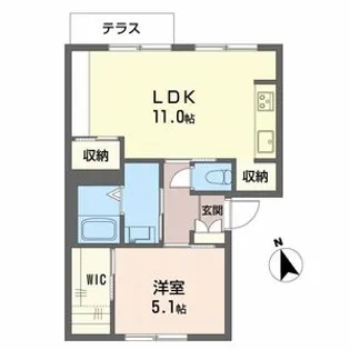 アネックス上野芝【1階】の間取り