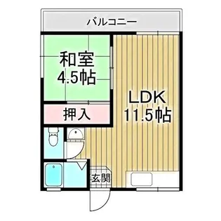 三国ヶ丘ハイツA棟【2階】の間取り