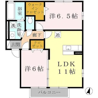 パストラル福田A棟【2階】の間取り