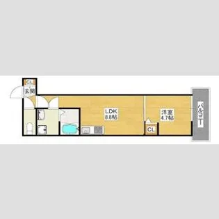 エナメゾン東羽衣【3階】の間取り