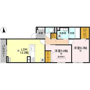 orchidea大鳥【3階】の間取り