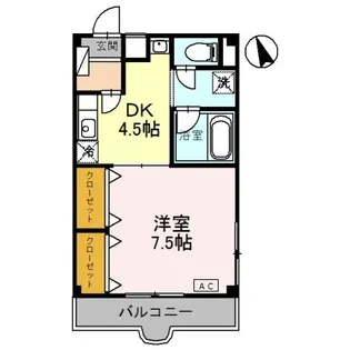 燦コーポC棟【2階】の間取り