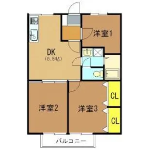 エステートピア泉北【102号室】の間取り