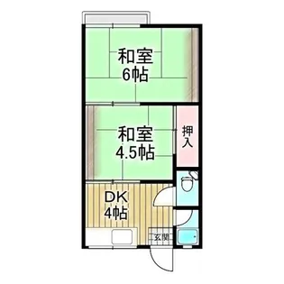 三国ヶ丘ハイツB棟【2階】の間取り