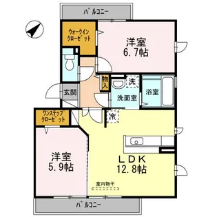 コラッジオなかもずⅡ【1階】の間取り