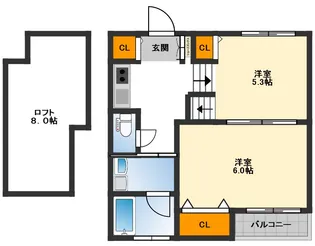 グランビア富木駅前【2階】の間取り