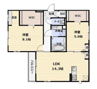 ロイズパレス鳳【2階】の間取り