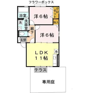 クレールアビタシオンKonishi【1階】の間取り