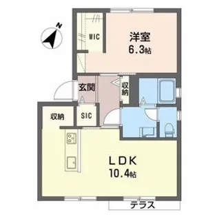 ロジュマンイズミFG棟【1階】の間取り