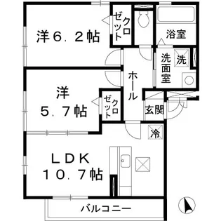 リヴィエール諏訪森【3階】の間取り