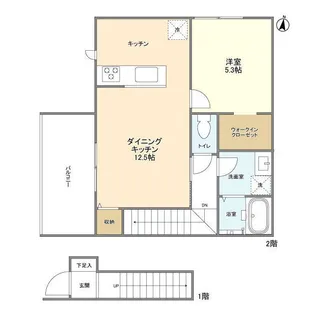 エストリラ津久野【2階】の間取り