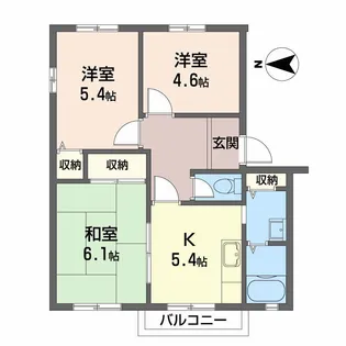 ロジュマンイズミC棟【2階】の間取り