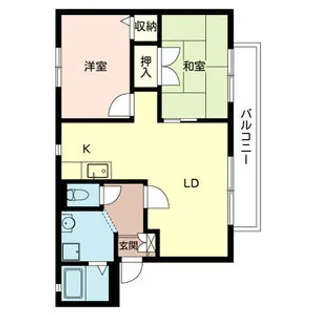 フラッツ諏訪森【2階】の間取り