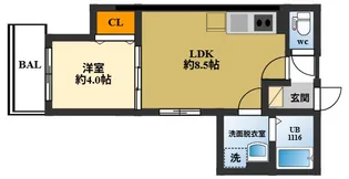 D porta clavel【1階】の間取り