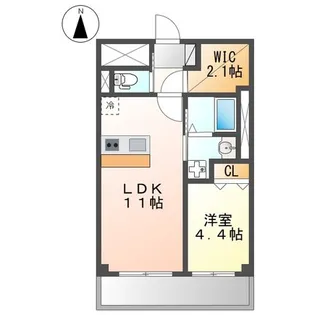アヴァンスエバー中三国ヶ丘【2階】の間取り