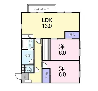 シャルマン上Ⅱ番館【1階】の間取り