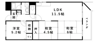 エクシード上野芝【1階】の間取り