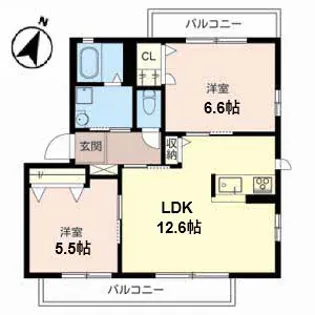 アナスタシア片蔵【2階】の間取り