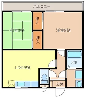 グリーンヒル草部【3階】の間取り