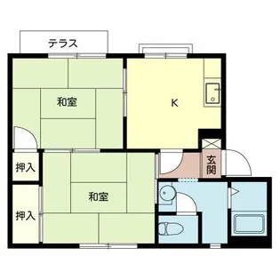 ハイツ鴨谷台【1階】の間取り