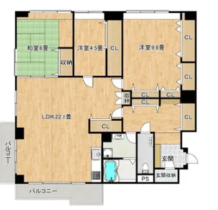 三国ヶ丘グリーンハイツ【3階】の間取り