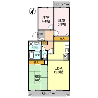 オースター6番館【3階】の間取り