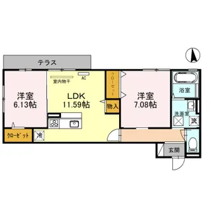 CHARMANT 北長尾【1階】の間取り