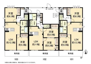 ガーデンハイム鳳【1階】の間取り