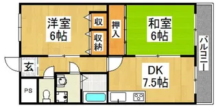 ハイライズ仙水【3階】の間取り