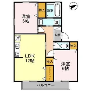 メゾンモズB棟【1階】の間取り