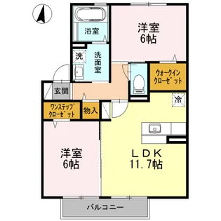 ソレイユ鈴の宮【2階】の間取り