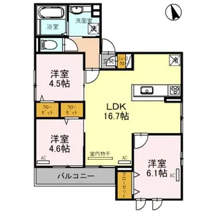 Clashist千躰【3階】の間取り