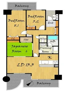 光明池アーバンライフ【5階】の間取り
