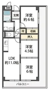 ブランミュール陶器【4階】の間取り
