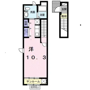 フェリオ津久野【2階】の間取り